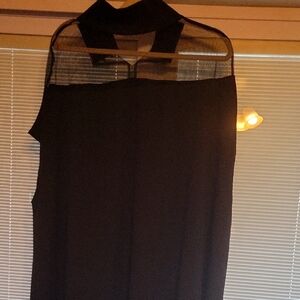 Black Sleeveless Dress with Sheer Detail